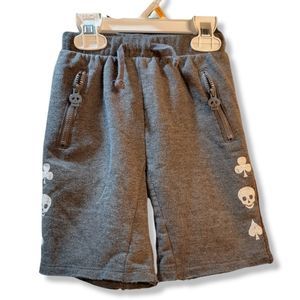 Amy Coe - Boys Size 2T - Grey - Skulls - Distressed Shorts